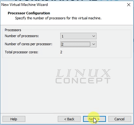 VMware centos VM CPU configuration