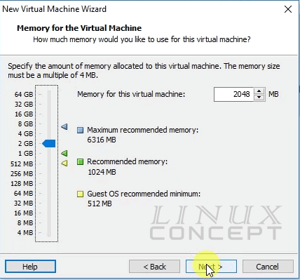 VMware CentOS VM RAm configuration