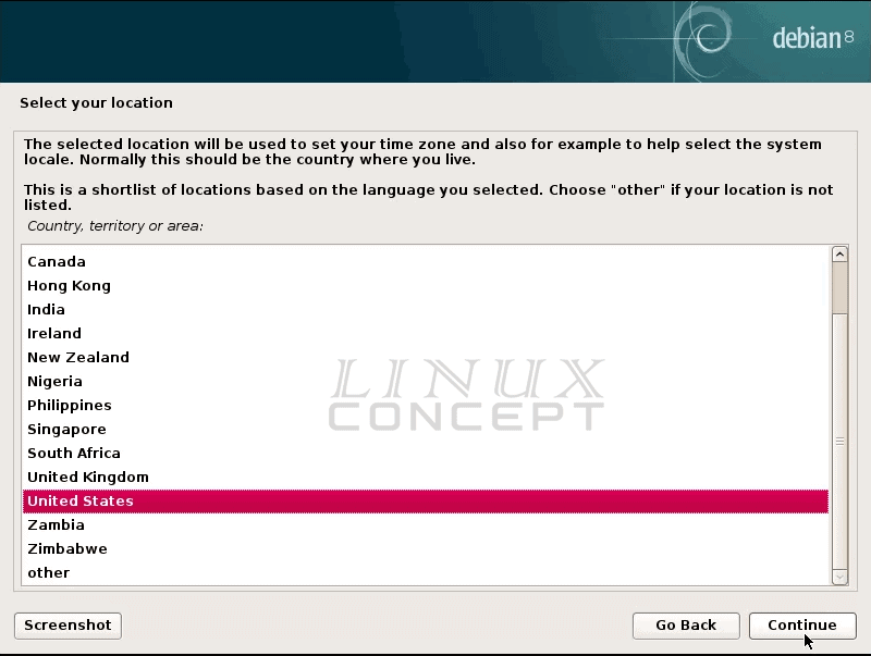 VMware Debian VM location selection screen