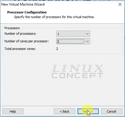 VMware centos VM CPU configuration