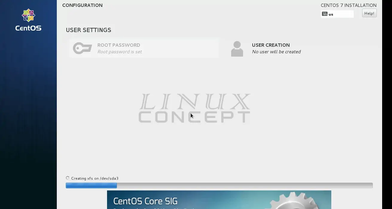VMware CentOS installation start screen