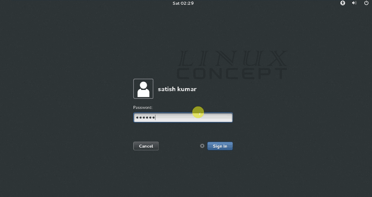 VMware CentOS login screen