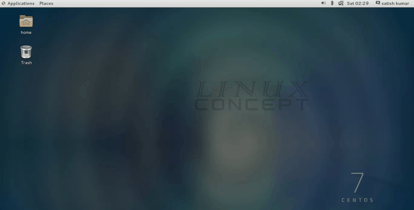 VMware CentOS 7 loged in screen