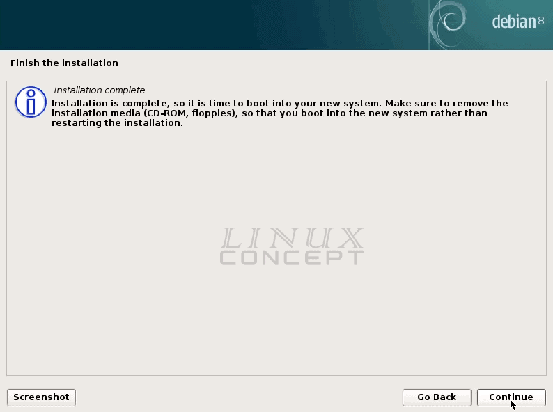 VMware Debian VM installation completed
