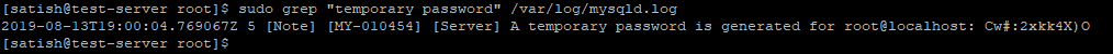 Linux Concept - mysql temporary password