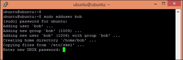 adduser ubuntu Linux Concept