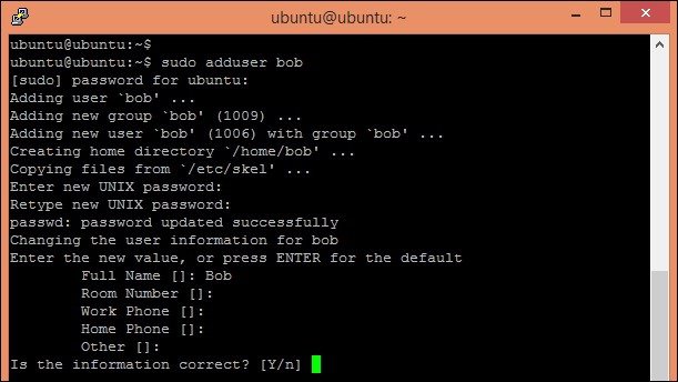 ubuntu useradd confirmation LinuxConcept